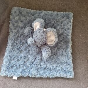 Oobles Blue Swirl Elephant Security Blanket Lovey Toy Plush Soft Rattle 14”